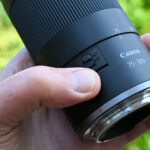 canon rf 75-300 lens hand